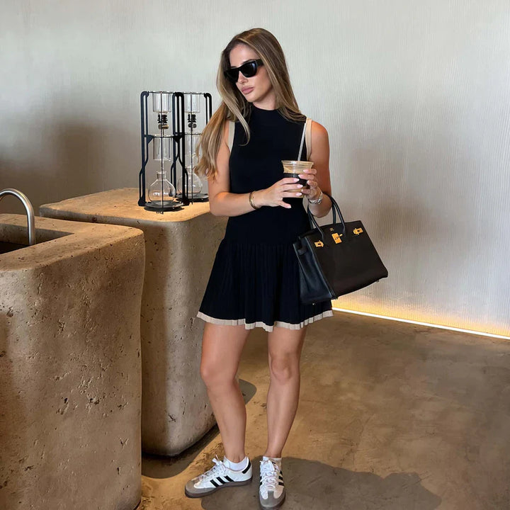 Tessa | Sleek Contrast Ribbed Mini Dress
