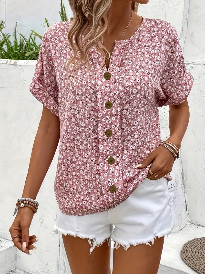 Lila | Floral Button-up Blouse