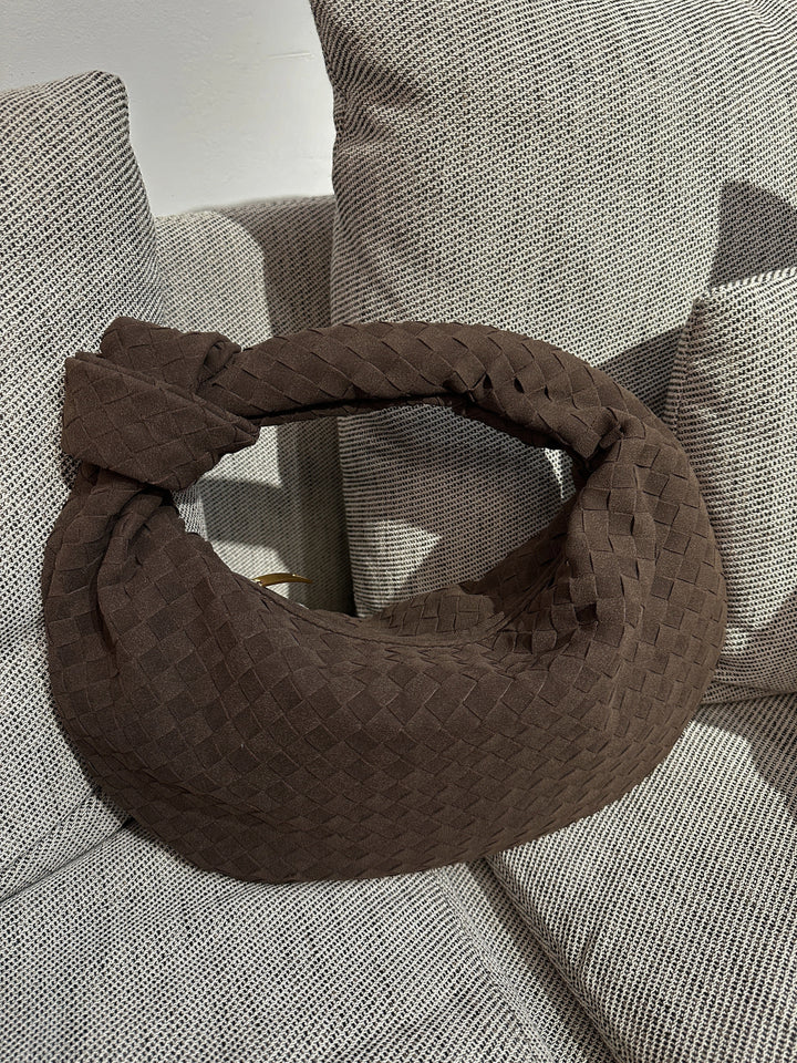 Celeste | Knotted Braided Medium Suede Bag