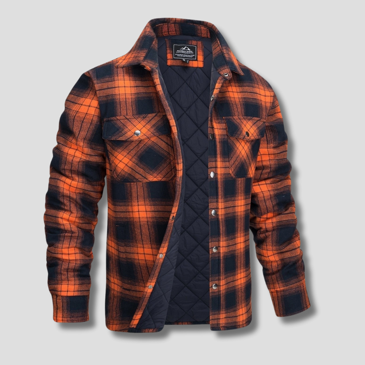 Roldan | Men's Classic Plaid Quilted Shirt Jacket