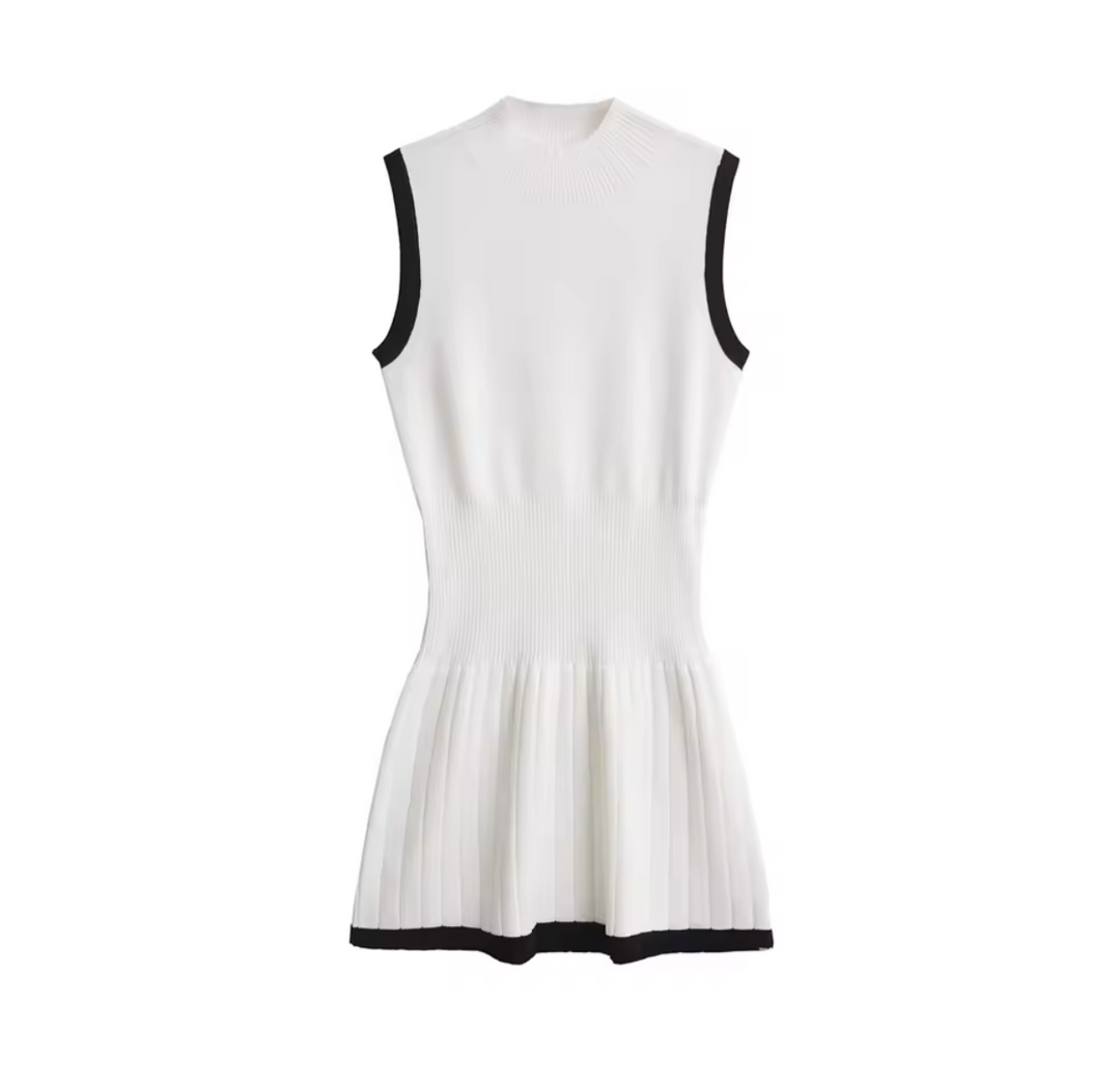 Tessa | Sleek Contrast Ribbed Mini Dress