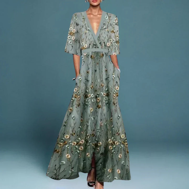 Lily | Elegant Maxi Dress with Floral Pattern