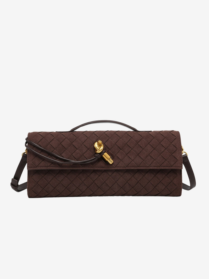 Cherry | Luxe Woven Suede Clutch