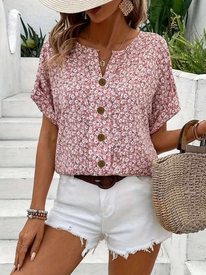 Lila | Floral Button-up Blouse