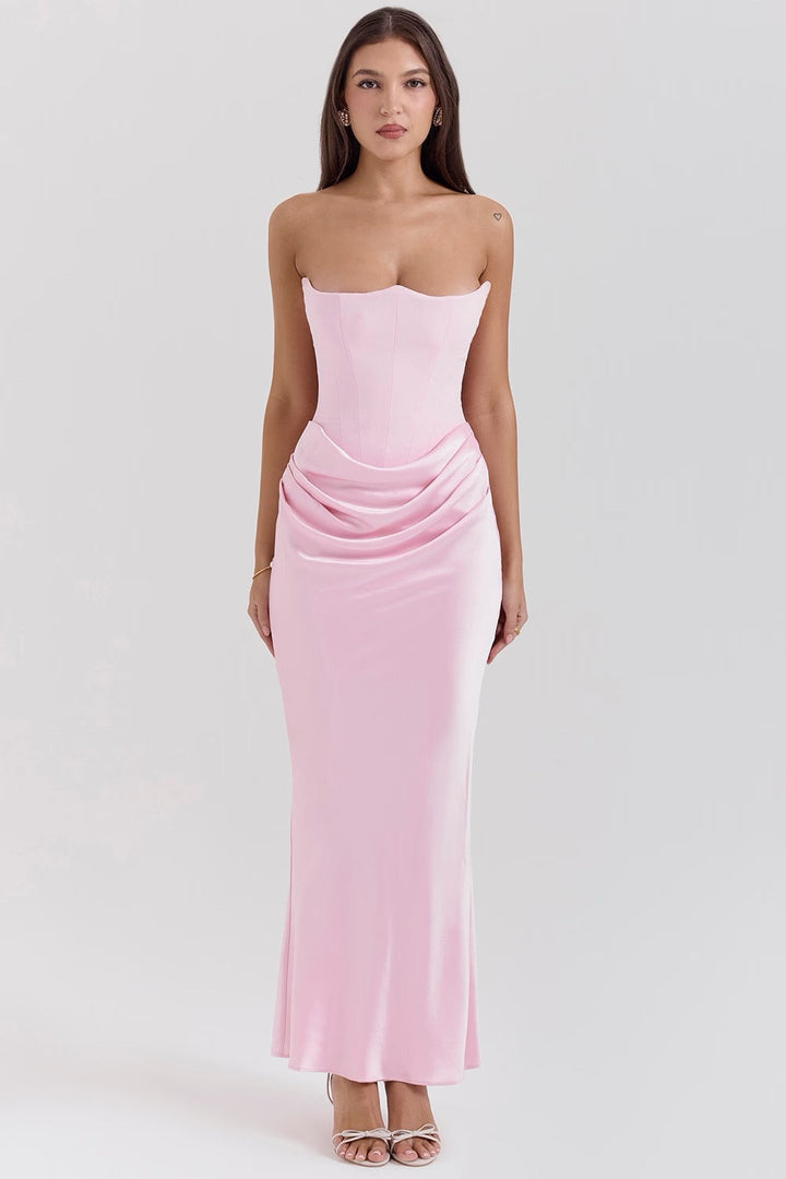 Vivian | Elegant Strapless Maxi Dress