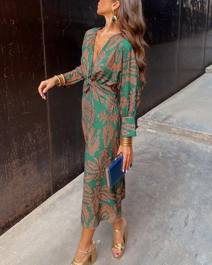 Aria | Vintage Draped Midi Dress