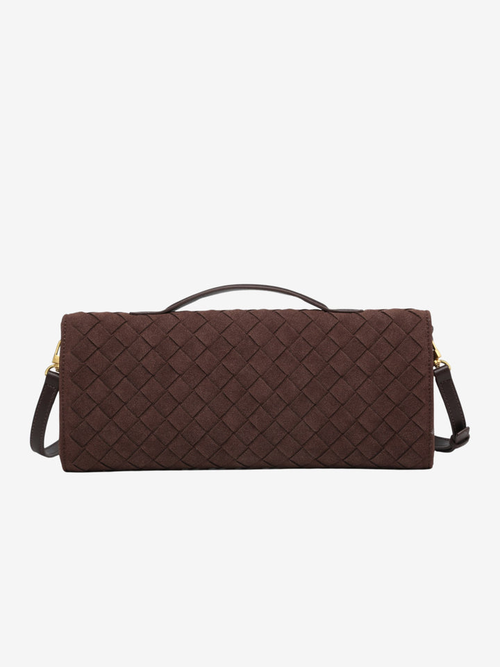 Cherry | Luxe Woven Suede Clutch