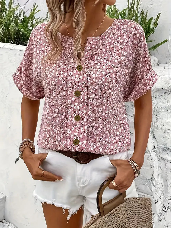 Lila | Floral Button-up Blouse