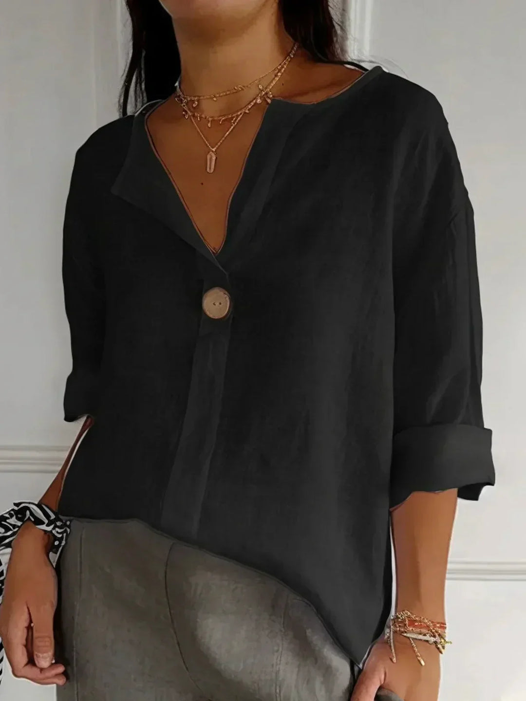 Marina | Relaxed V-neck Blouse