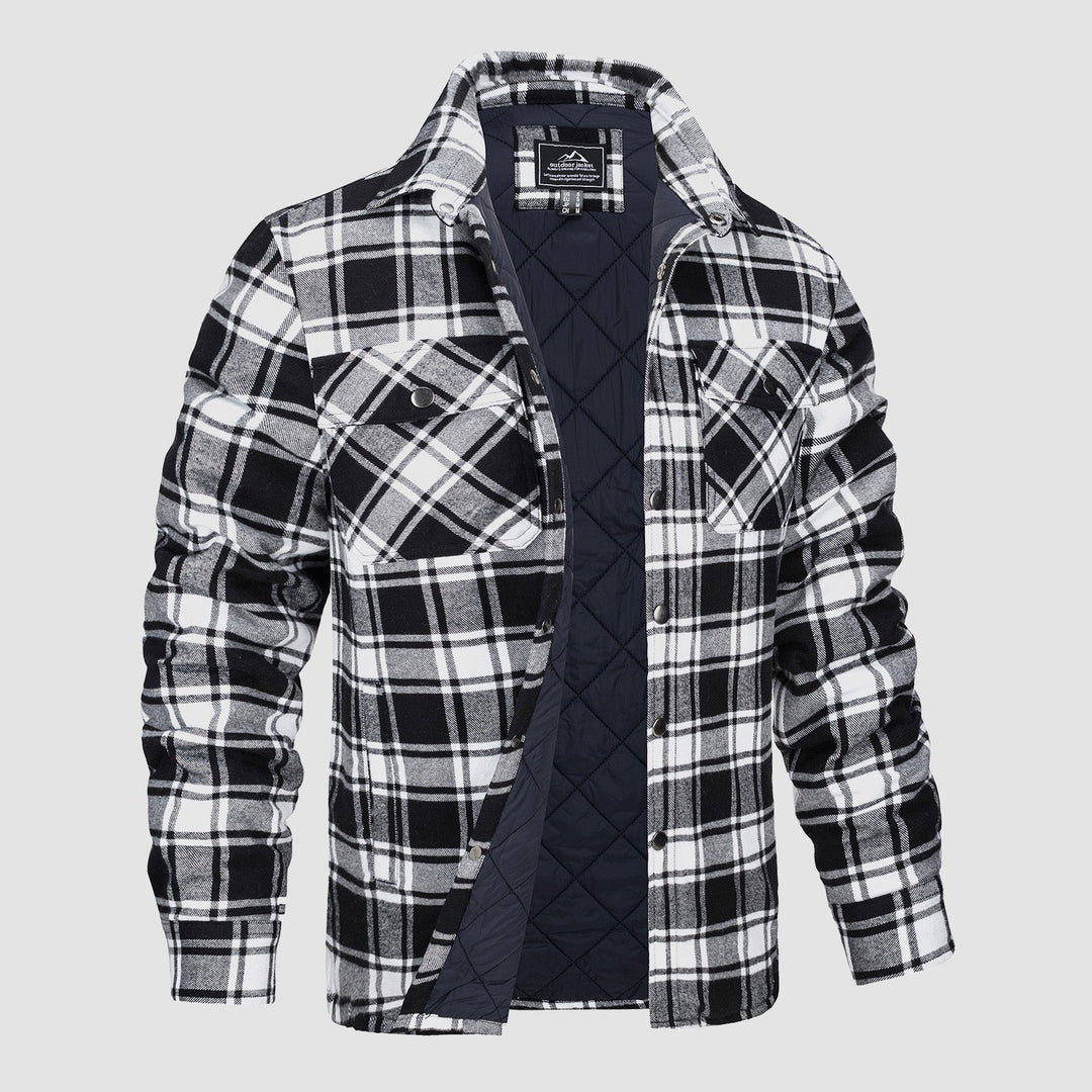 Roldan | Men's Classic Plaid Quilted Shirt Jacket