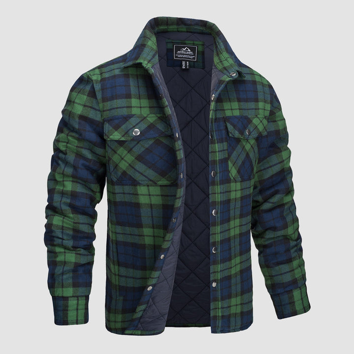 Roldan | Men's Classic Plaid Quilted Shirt Jacket