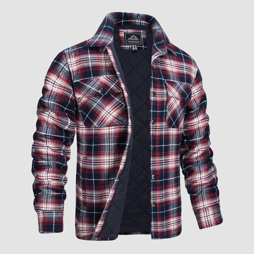 Roldan | Men's Classic Plaid Quilted Shirt Jacket