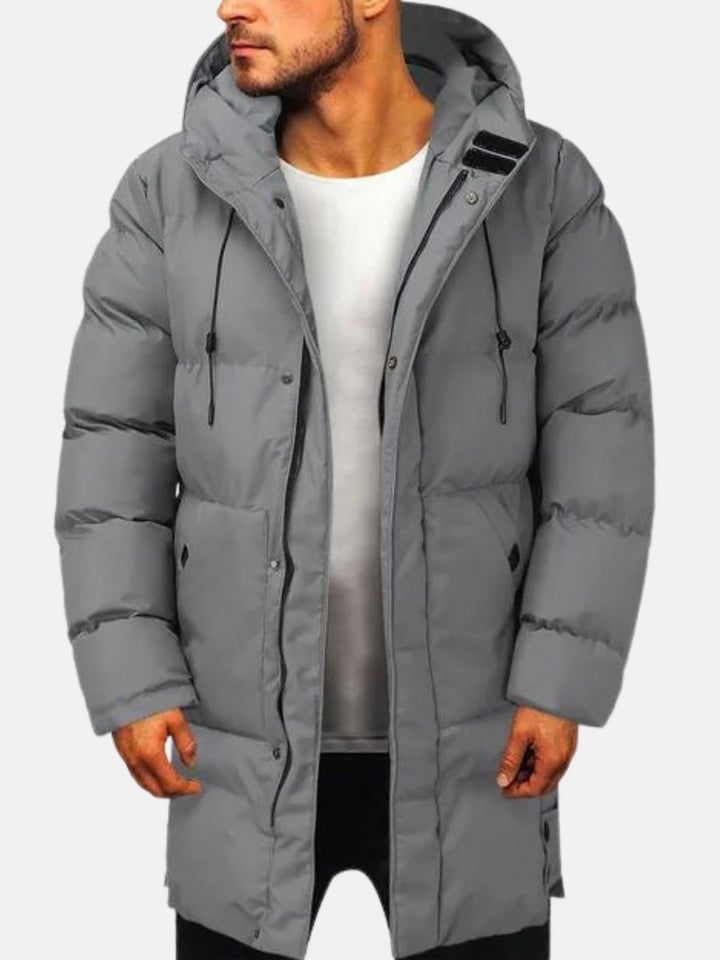 Raul | Men's Long Quilted Hooded Winter Coat