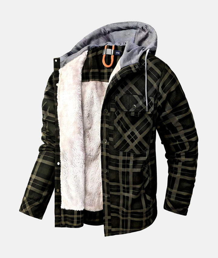 Elmo | Men's Warm Stylish Plaid Hooded Jacket