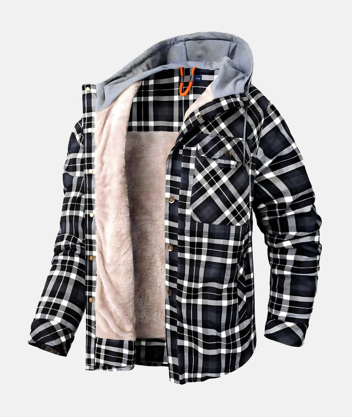 Elmo | Men's Warm Stylish Plaid Hooded Jacket