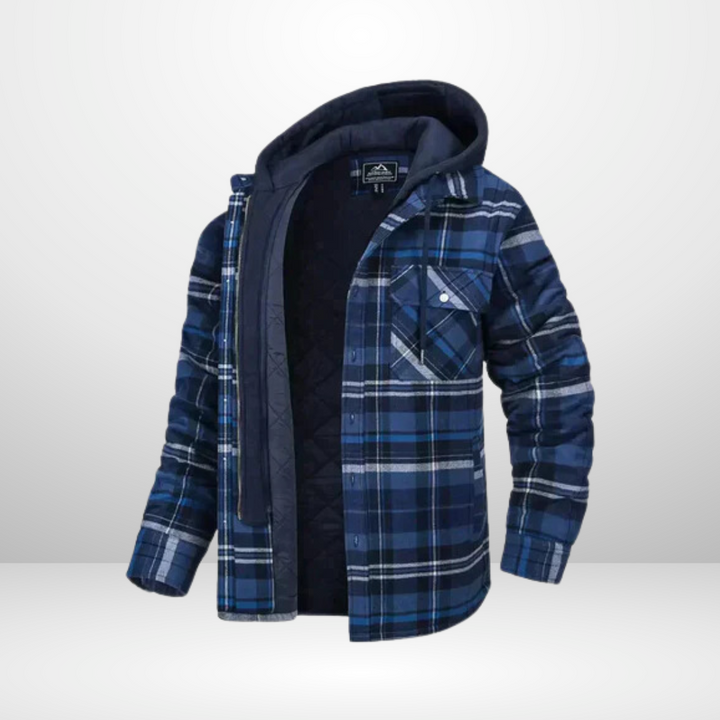 Garette | Men's Warm Winter Checkered Style Hooded Jacket