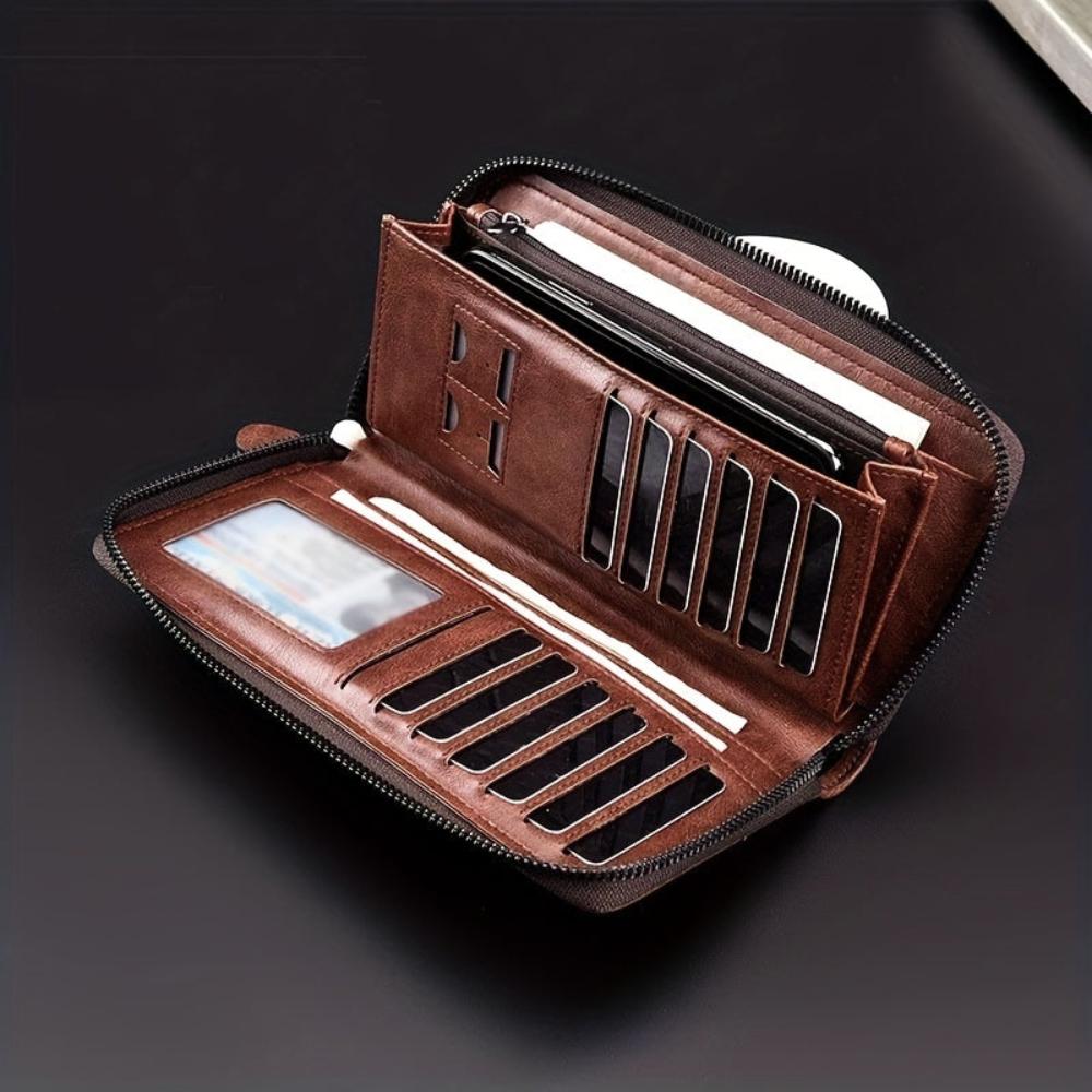 Lucas | Sleek RFID Leather Zip Clutch