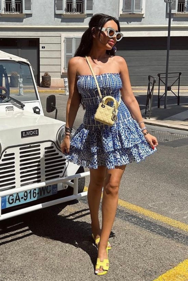 Monica | Strapless Ruffled Open-Back Mini Dress