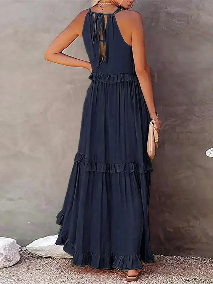 Sola | Halter Ruffle Maxi Dress