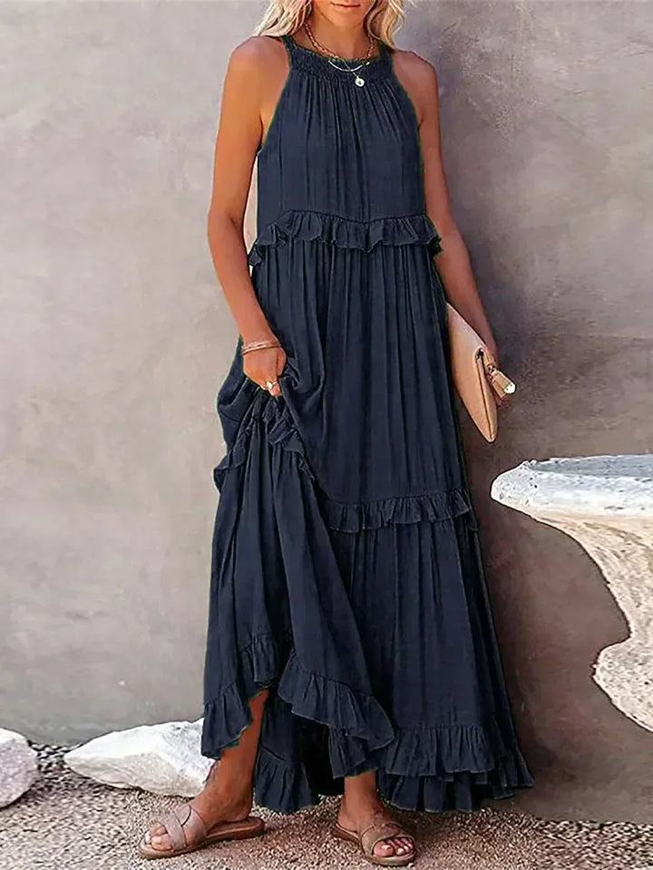 Sola | Halter Ruffle Maxi Dress