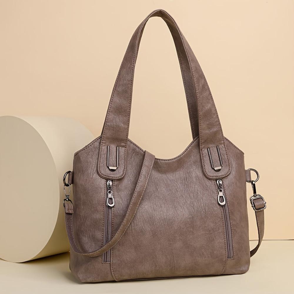 Claire | Classic Structured Zipper Tote