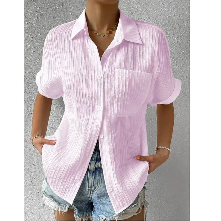 Tara | Textured Button-Up Top