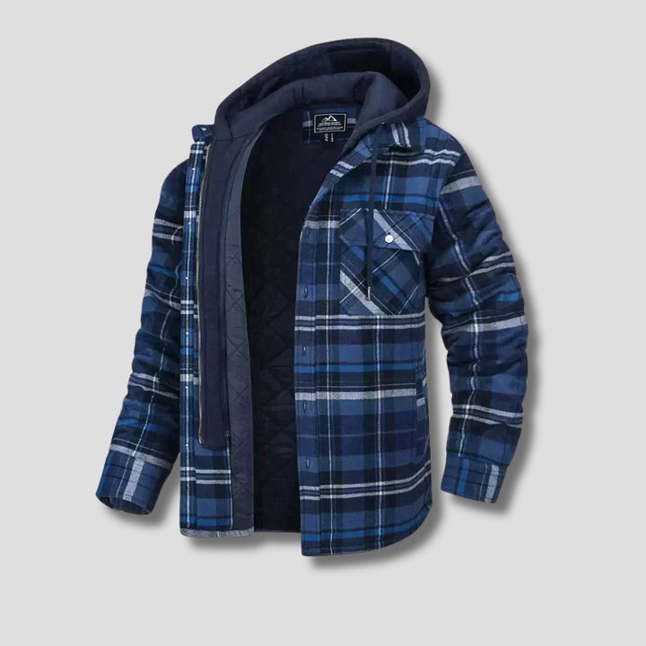 Garette | Men's Warm Winter Checkered Style Hooded Jacket