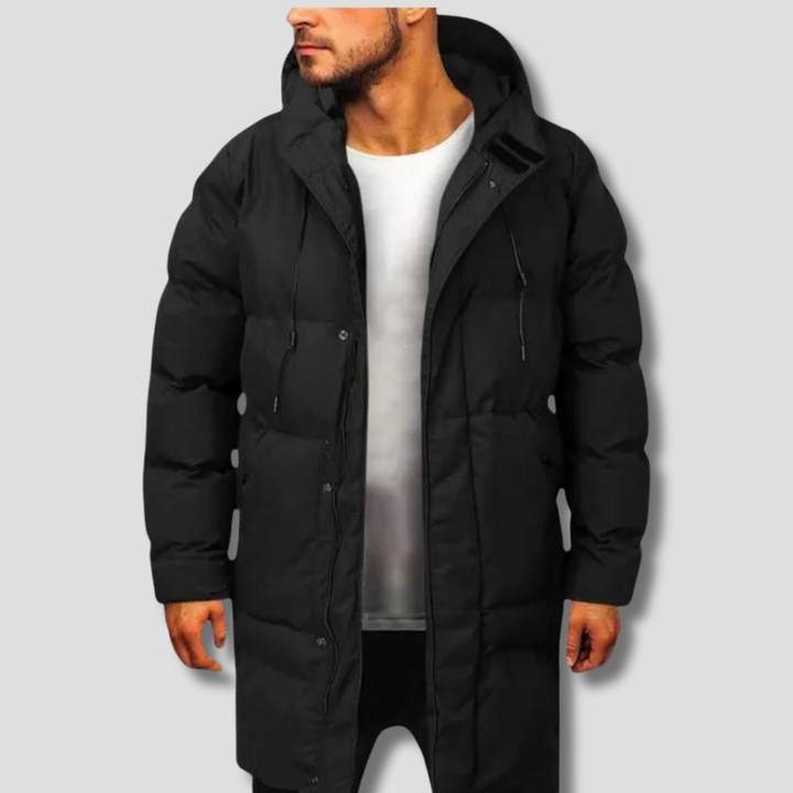 Raul | Men's Long Quilted Hooded Winter Coat