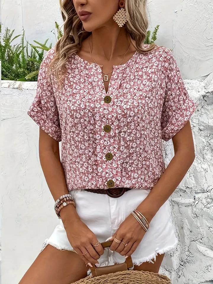 Lila | Floral Button-up Blouse