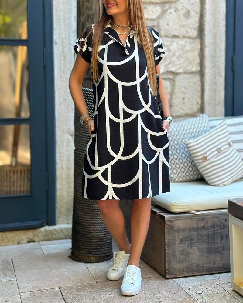 Lina | Abstract Polo Dress