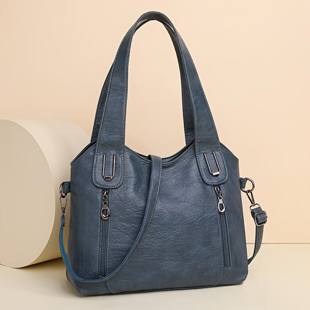 Claire | Classic Structured Zipper Tote