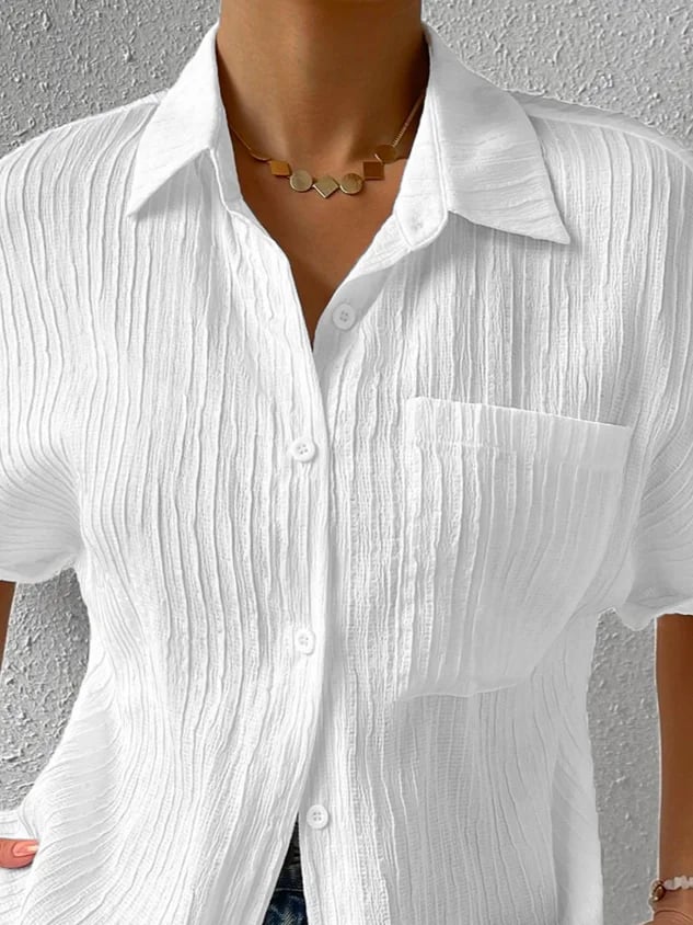 Tara | Textured Button-Up Top