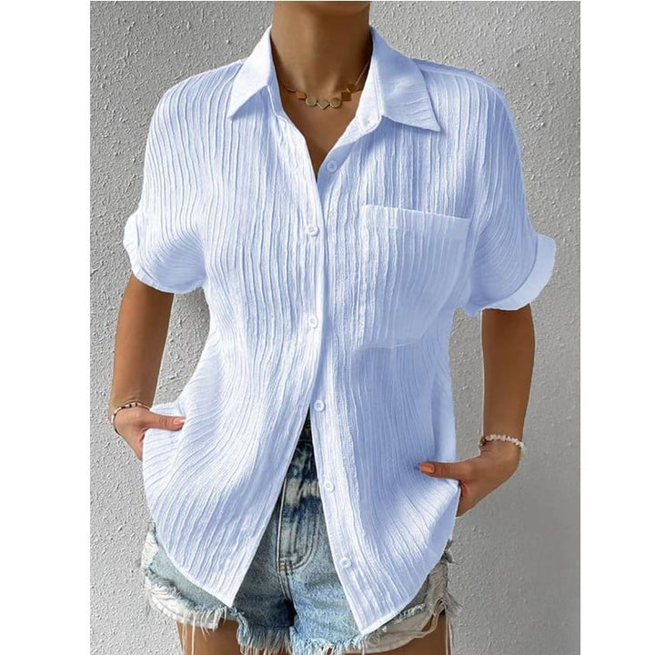 Tara | Textured Button-Up Top