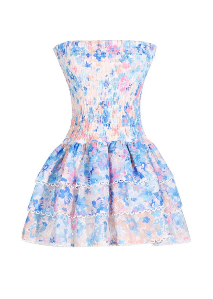 Andrea | Romantic Bloom Strapless Mini Dress