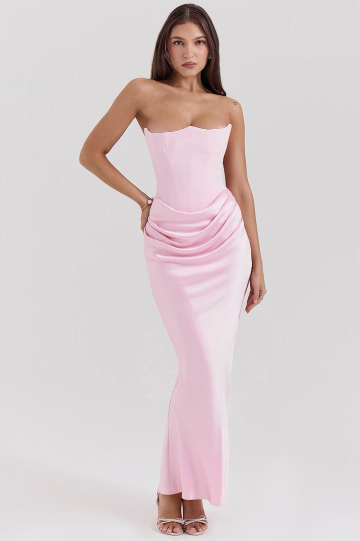 Vivian | Elegant Strapless Maxi Dress