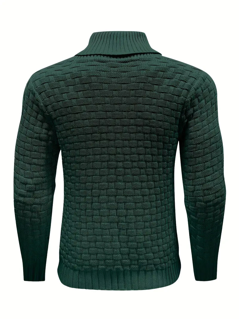 Harrison | Ribbed Button Turtleneck Pullover