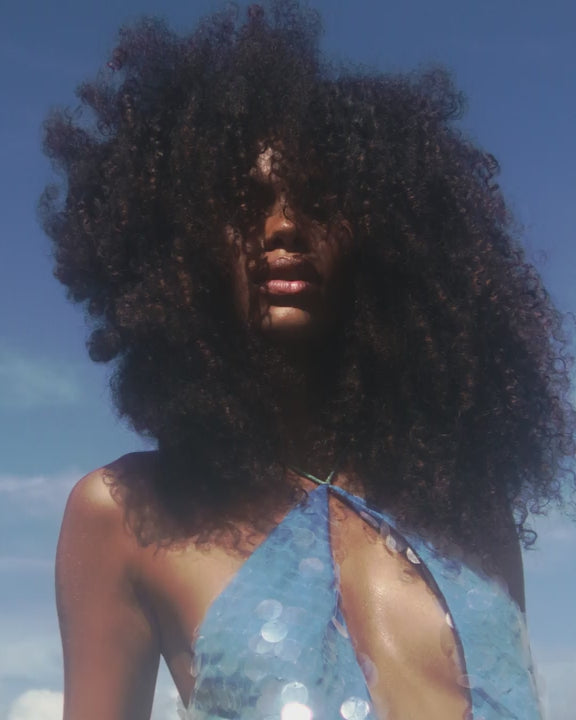 Luna | Shimmering Halter Backless Party Mini Dress