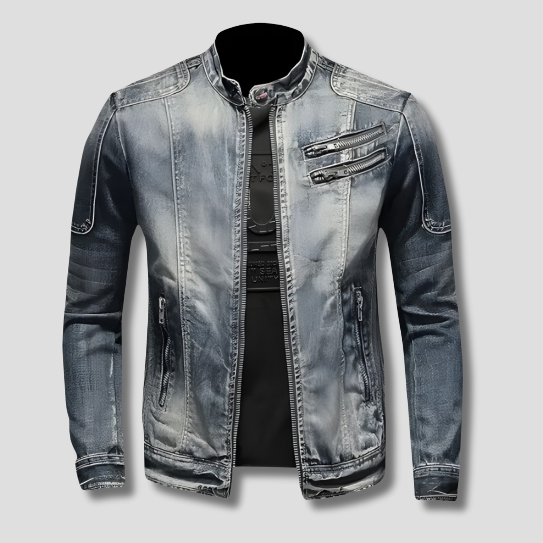 Exekiel | Men’s Zippered Denim Jacket