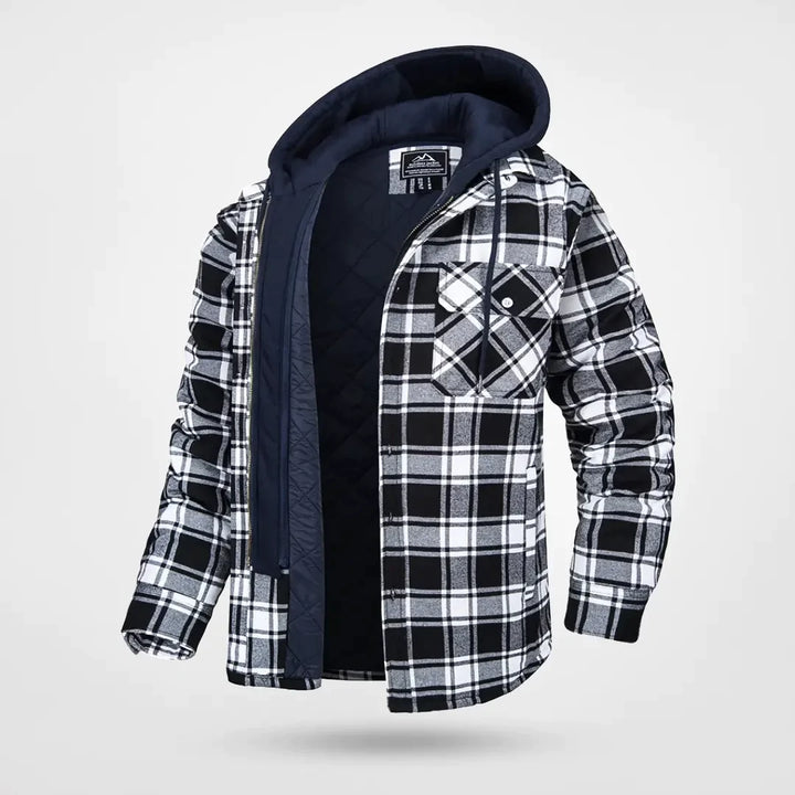 Garette | Men's Warm Winter Checkered Style Hooded Jacket