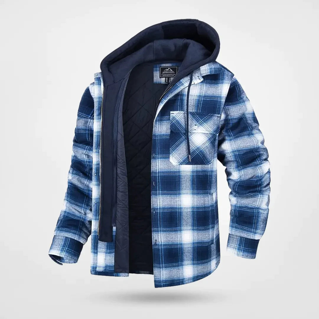 Garette | Men's Warm Winter Checkered Style Hooded Jacket