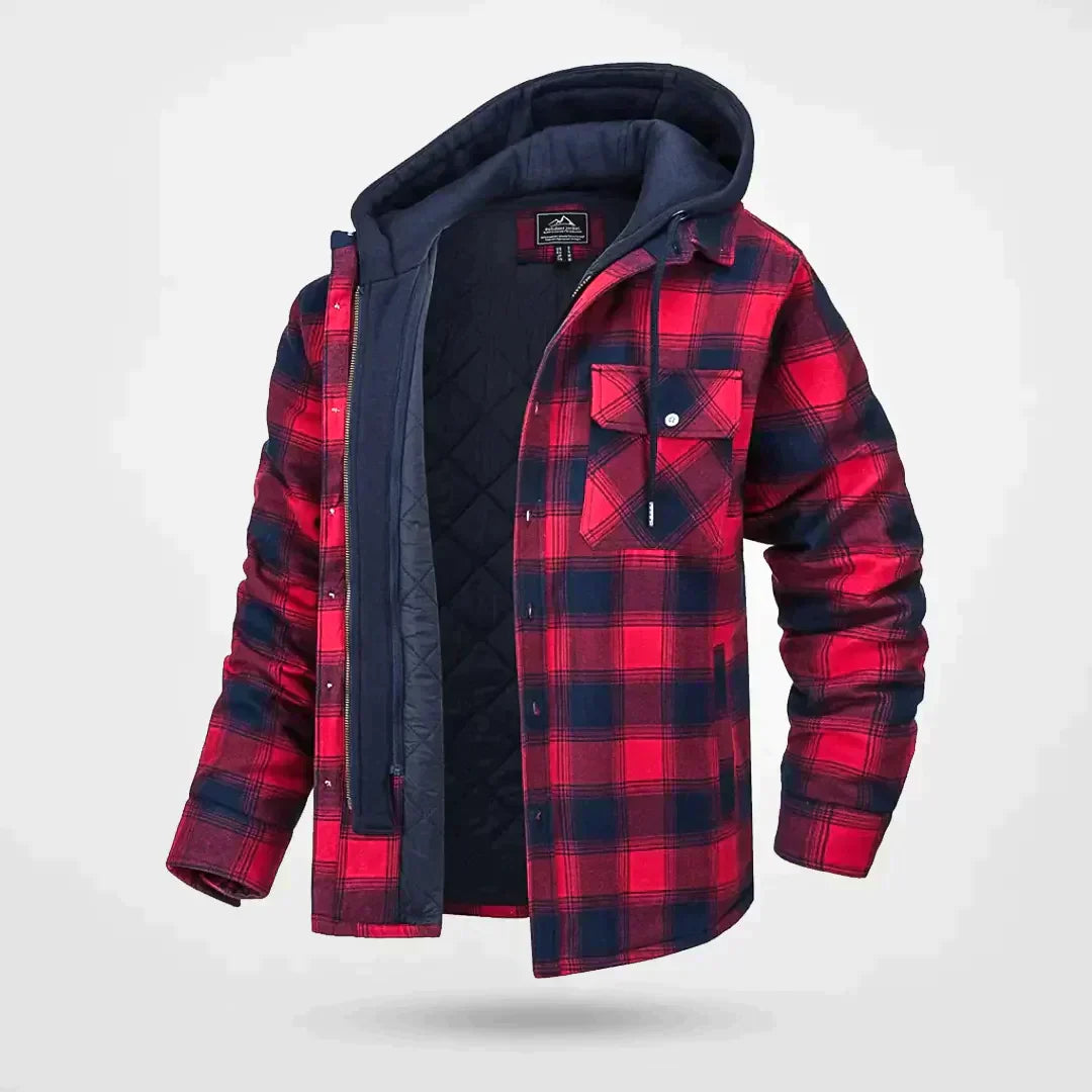 Garette | Men's Warm Winter Checkered Style Hooded Jacket