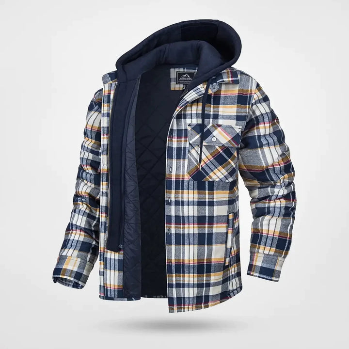 Garette | Men's Warm Winter Checkered Style Hooded Jacket