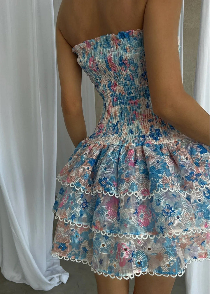 Andrea | Romantic Bloom Strapless Mini Dress