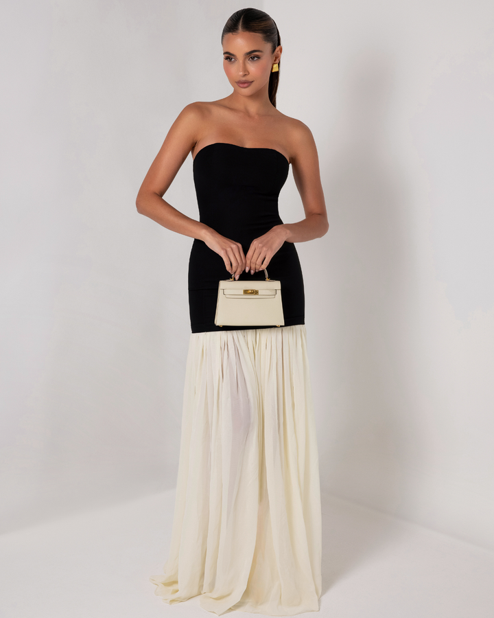 Nadia | Classic Strapless Chiffon Maxi Dress
