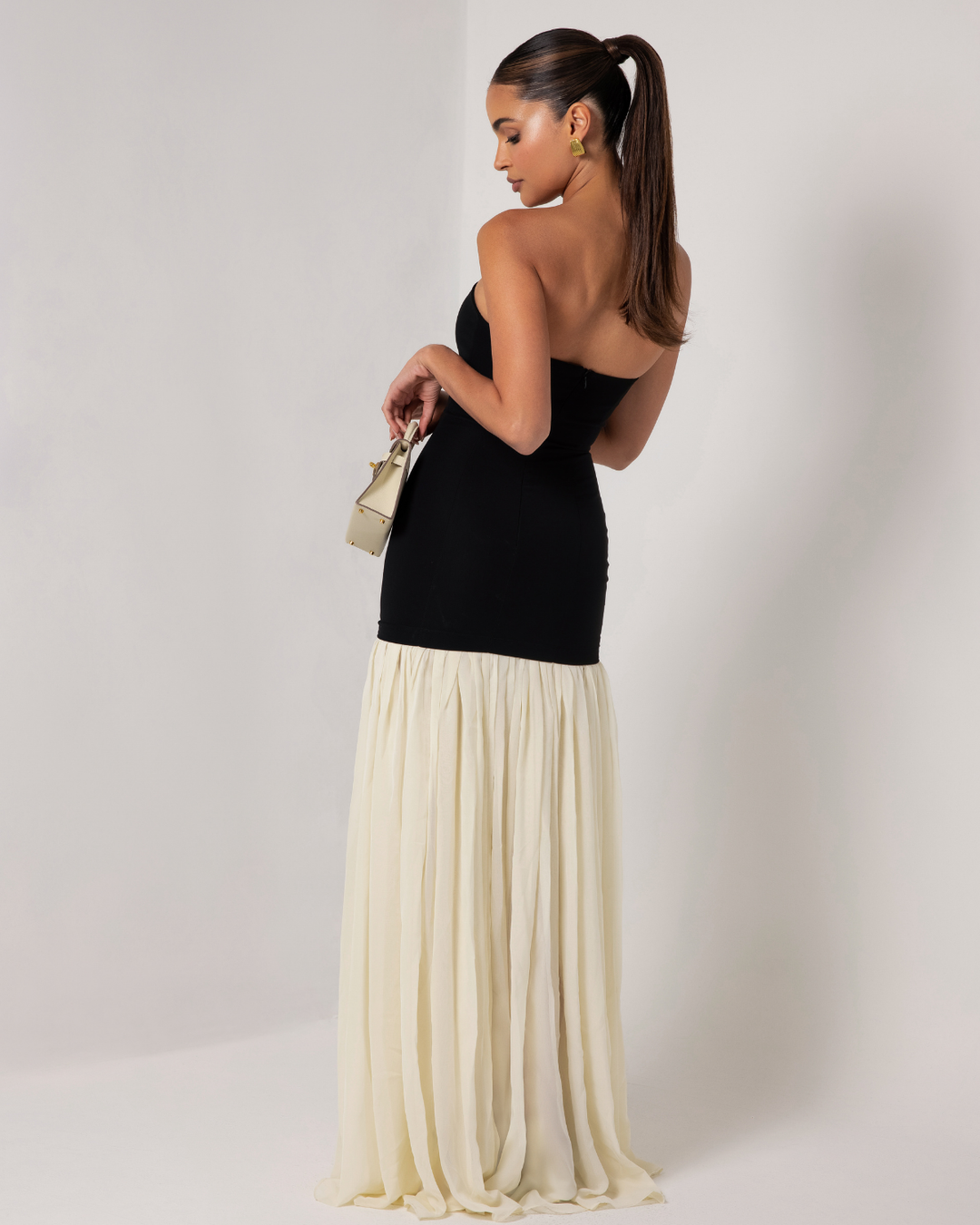 Nadia | Classic Strapless Chiffon Maxi Dress