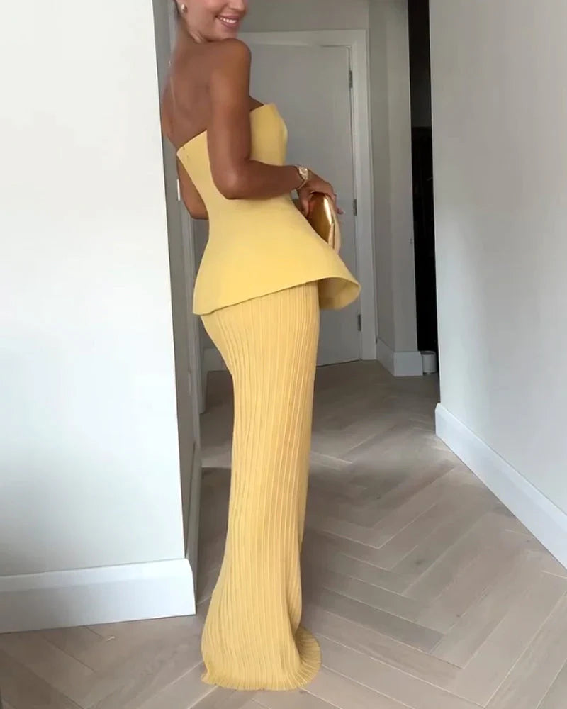 Serena | Elegant Strapless Maxi Dress