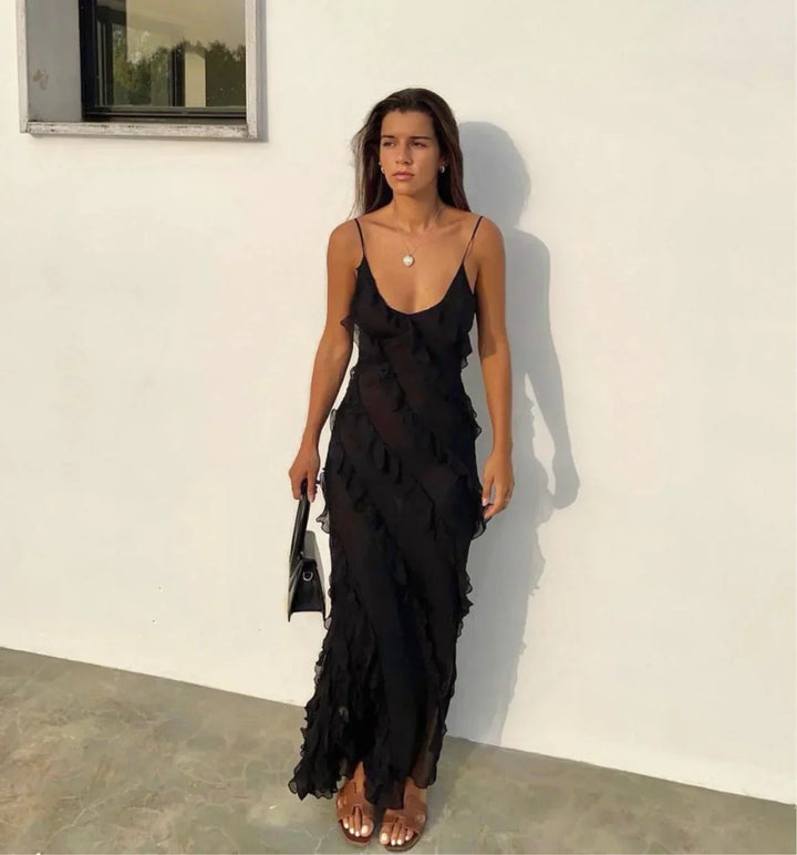 Mara | Backless Off-shoulder Maxi Dress