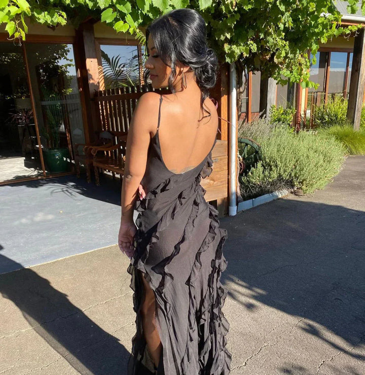 Mara | Backless Off-shoulder Maxi Dress