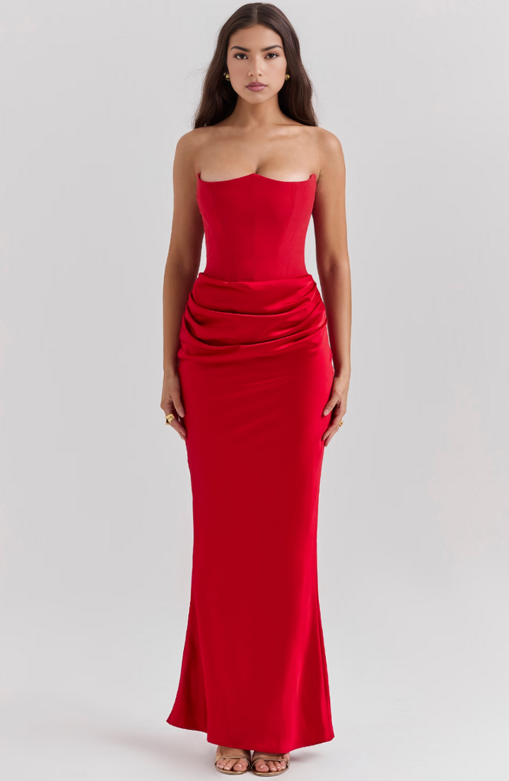 Vivian | Elegant Strapless Maxi Dress