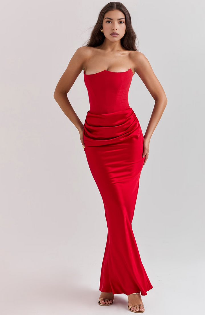Vivian | Elegant Strapless Maxi Dress